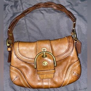 Coach SoHo Rare Vintage Brown Leather Braided Shoulder Bag